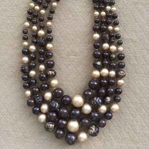 Vintage 4 Strand Beads Necklace Japan
